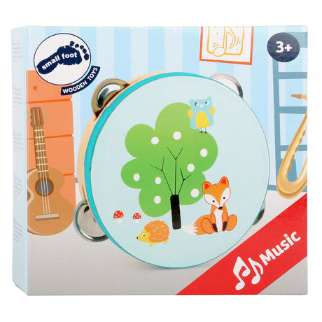 Pie pequeño - pandereta de madera pequeño zorro