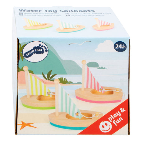 Small foot - juguetes de baño veleros de madera, juego de 3