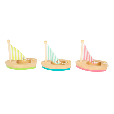 Small foot - juguetes de baño veleros de madera, juego de 3