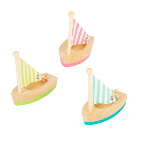 Small foot - juguetes de baño veleros de madera, juego de 3