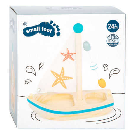 Small foot - juguete de baño velero de madera estrella de mar