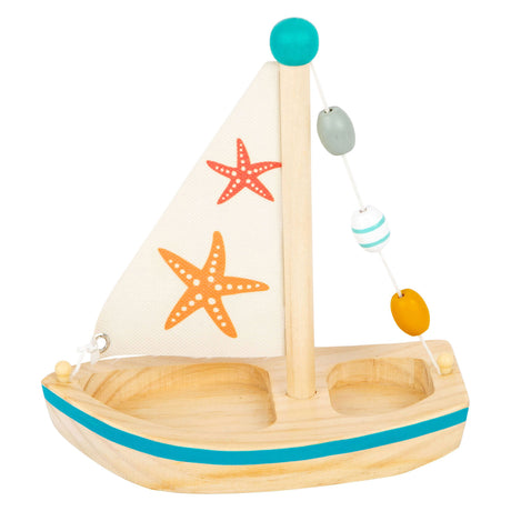 Small foot - juguete de baño velero de madera estrella de mar