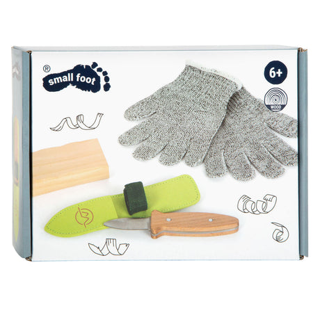 Small foot - set de descubrimiento para tallar y editar madera, 5 piezas.