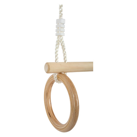 Pie pequeño - trapecio de madera con anillos de gimnasia, 100 cm