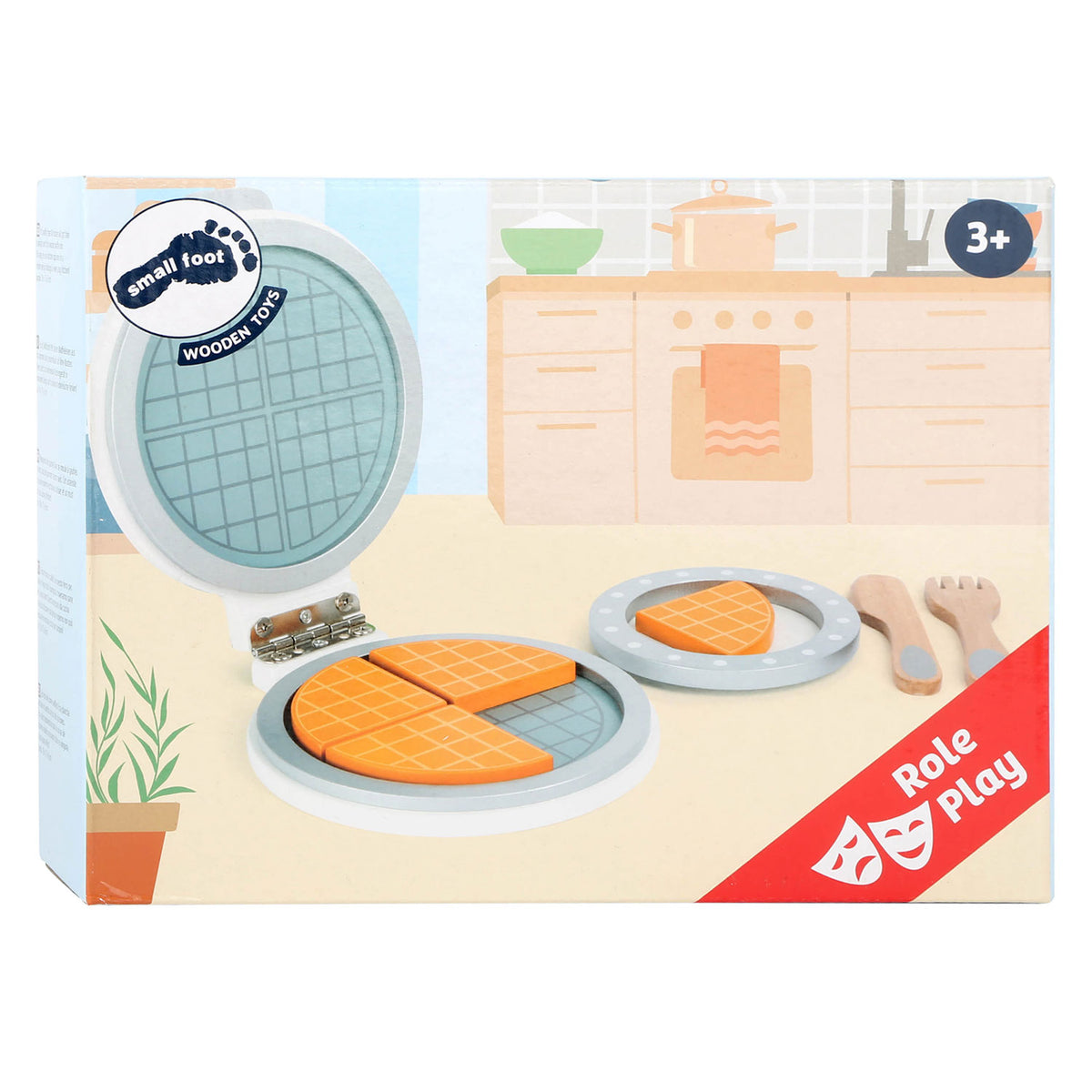 Small foot - juego de gofreras de madera, 8 piezas