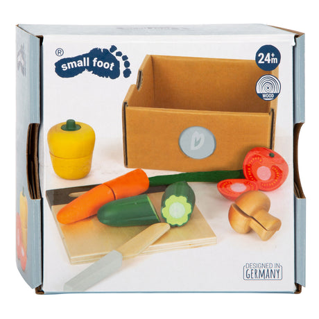Small foot - Juego de madera para cortar y jugar con verduras, 13 piezas.