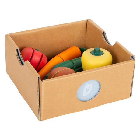 Small foot - Juego de madera para cortar y jugar con verduras, 13 piezas.