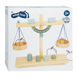 Small foot - báscula de madera con pesas, 5 piezas.