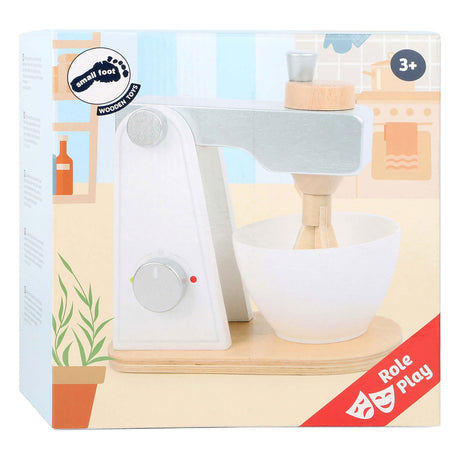 Pie pequeño - mezclador de madera blanco