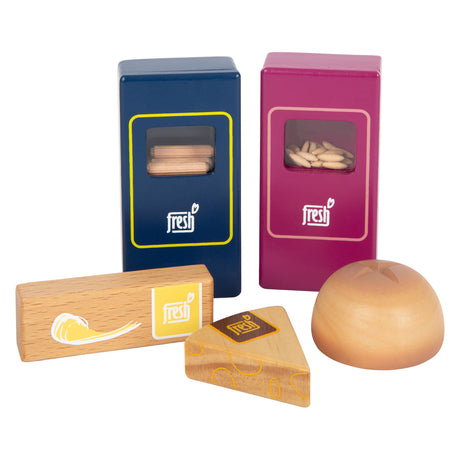 Small foot - Juego de comida vegetariana de madera para jugar, 17 piezas.