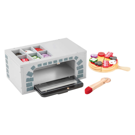 Pie de pie pequeño - Playets de madera Pizza -oven Set, 25dlg.