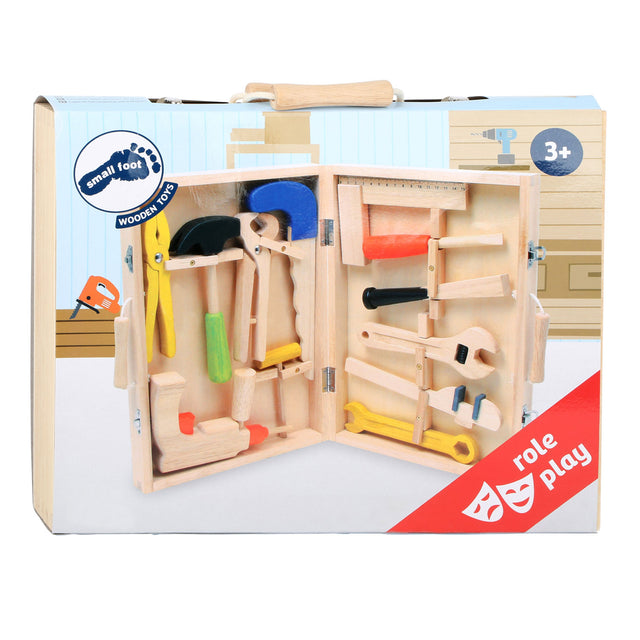 Pie de pie pequeño - caja de herramientas de madera, 13dlg.