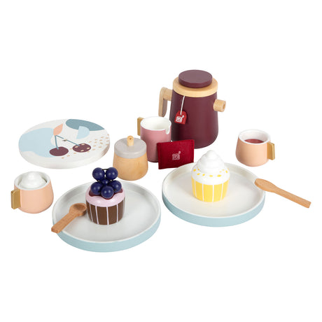 Small foot - Juego de té y café de madera Sabroso, 16 piezas.