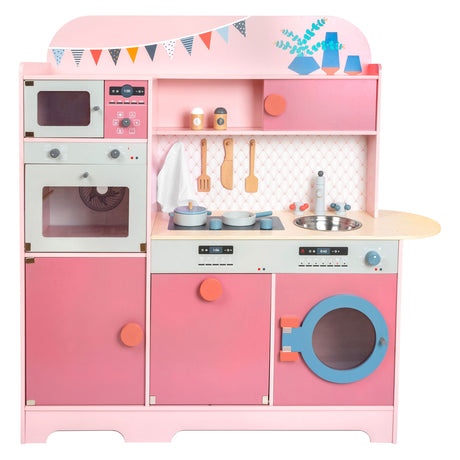 Play de madera de pie de pie de pie rosa, 12dlg.