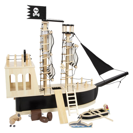 Small foot - barco pirata de madera para casa de muñecas