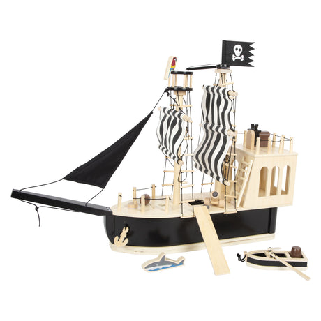 Small foot - barco pirata de madera para casa de muñecas