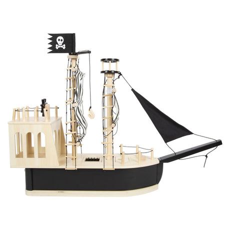 Small foot - barco pirata de madera para casa de muñecas