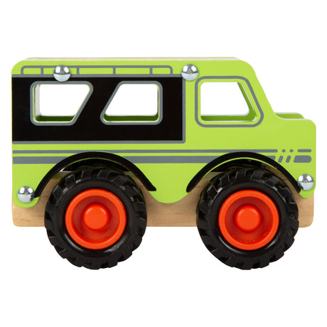 Small foot - jeep todoterreno de madera verde