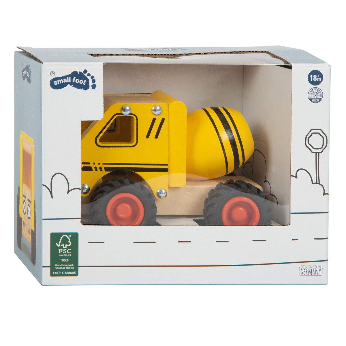 Small foot - camión de cemento de madera amarillo