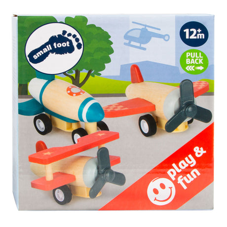 Small foot - cepillos de madera para tirar hacia atrás, juego de 3