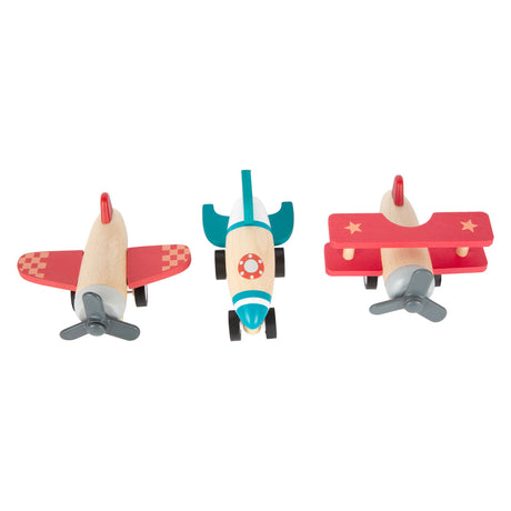 Small foot - cepillos de madera para tirar hacia atrás, juego de 3