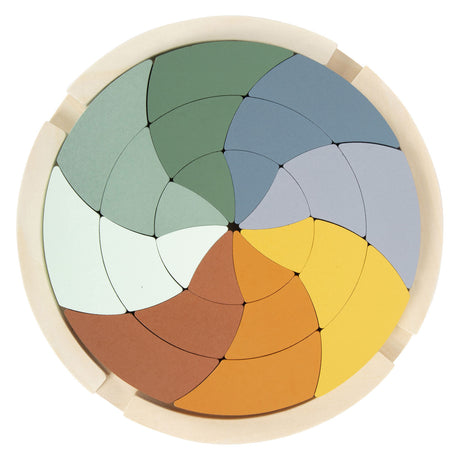 Small foot - rompecabezas de madera con forma de safari redondo, 24 uds.