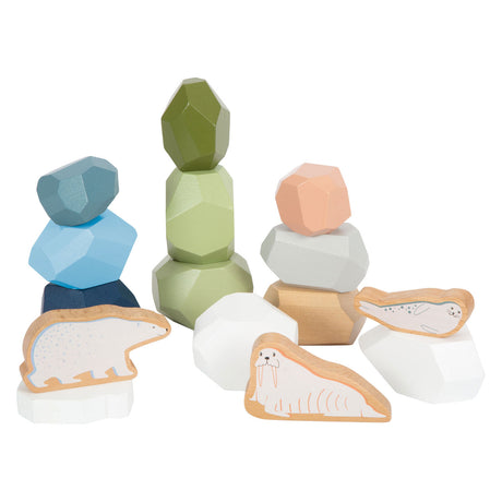 Small foot - piedras de equilibrio de madera árticas, 11 uds.