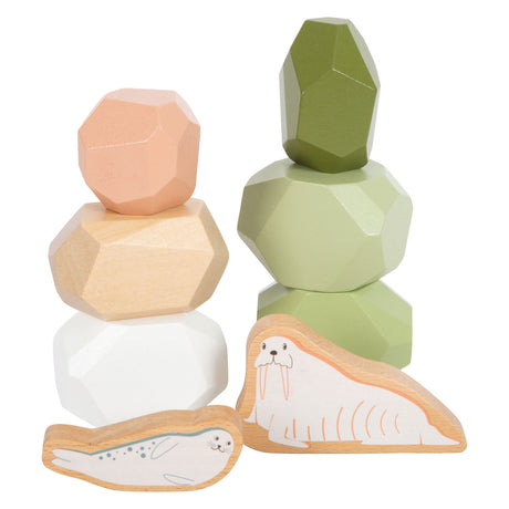 Small foot - piedras de equilibrio de madera árticas, 11 uds.