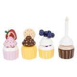 Small foot - comedero de juguete de madera con cupcakes, 13 piezas.