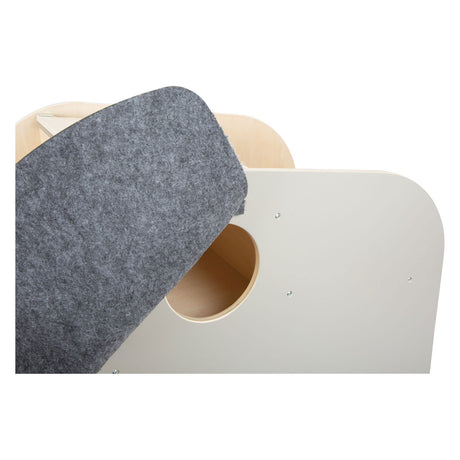 Pie de pie pequeño - Caja de madera Elefante sobre ruedas con asientos