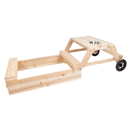 Pie pequeño - sandbox con sala de estar y mesa moderna