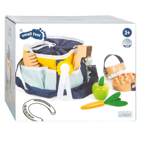 Small foot - Set de cuidado de caballos de madera con bolsa, 8 piezas.