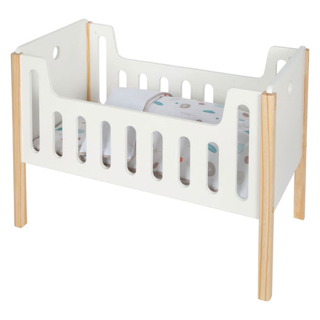 Pie pequeño - cama de muñeca de madera botón pequeño