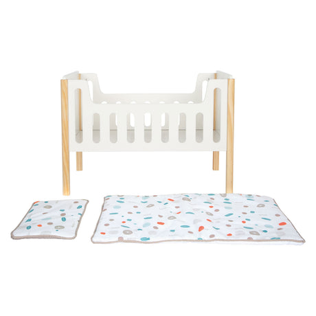 Pie pequeño - cama de muñeca de madera botón pequeño