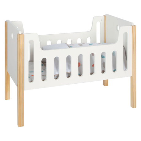 Pie pequeño - cama de muñeca de madera botón pequeño