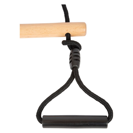 Pie pequeño - swing trapecio de madera con círculos de gimnasta Línea negra