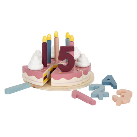 Pie pequeño - pastel de cumpleaños actual de madera, 18dlg.