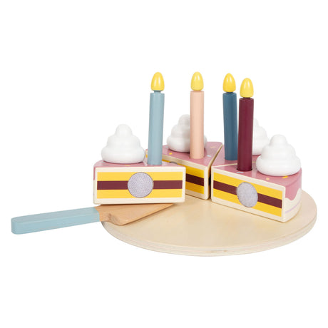 Pie pequeño - pastel de cumpleaños actual de madera, 18dlg.