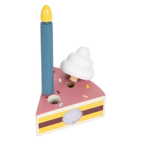 Pie pequeño - pastel de cumpleaños actual de madera, 18dlg.