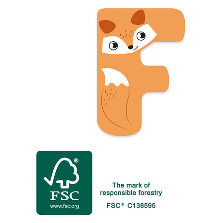 Small foot - letra infantil animal de madera - f