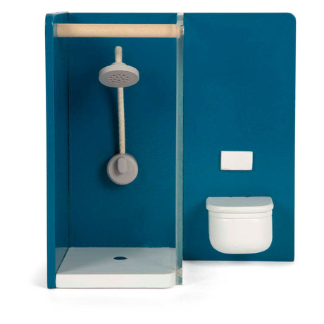 Baño de muebles de casa de muñecas de madera de pie pequeño