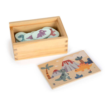 Small foot - dinosaurio de juego de memoria de madera en caja de almacenamiento
