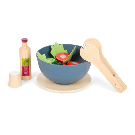 Small foot - Juego de juguetes de madera para ensaladas y comida, 11 piezas.