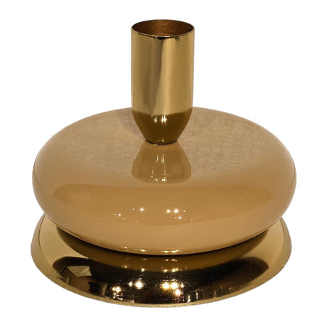 Candelabro atmósfera mansión esmalte dorado beige 10x10x8,5cm