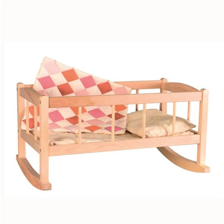 Cuna de madera con manta. 50x30x27cm 2+
