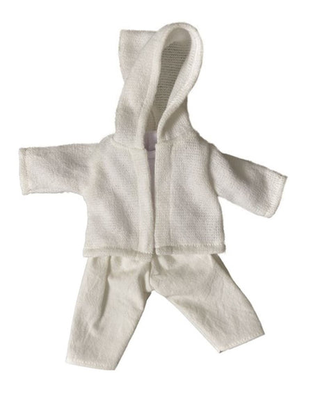 Conjunto de ropa para muñecas en color blanco crema. 1+