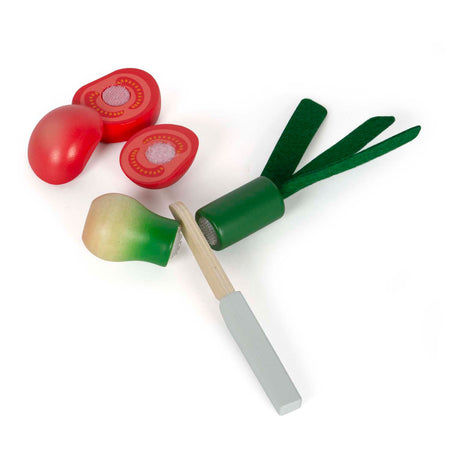 Small foot - Juego de corte de madera y verduras, fresco, 14 piezas.