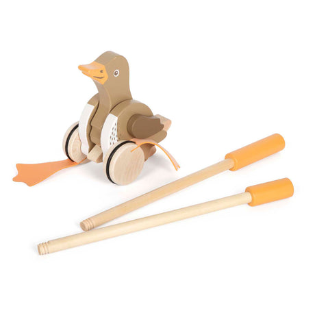Small foot - figura de pato de madera con cabeza móvil