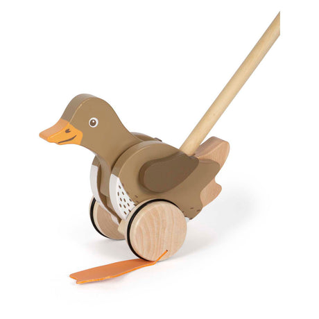 Small foot - figura de pato de madera con cabeza móvil