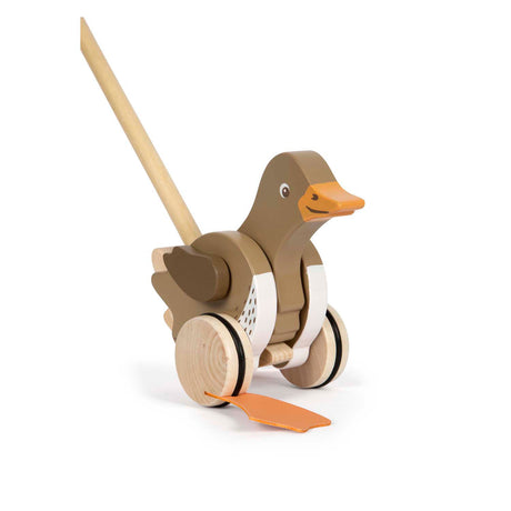 Small foot - figura de pato de madera con cabeza móvil